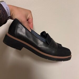 Dr Scholls Webster Wedge Black Loafer